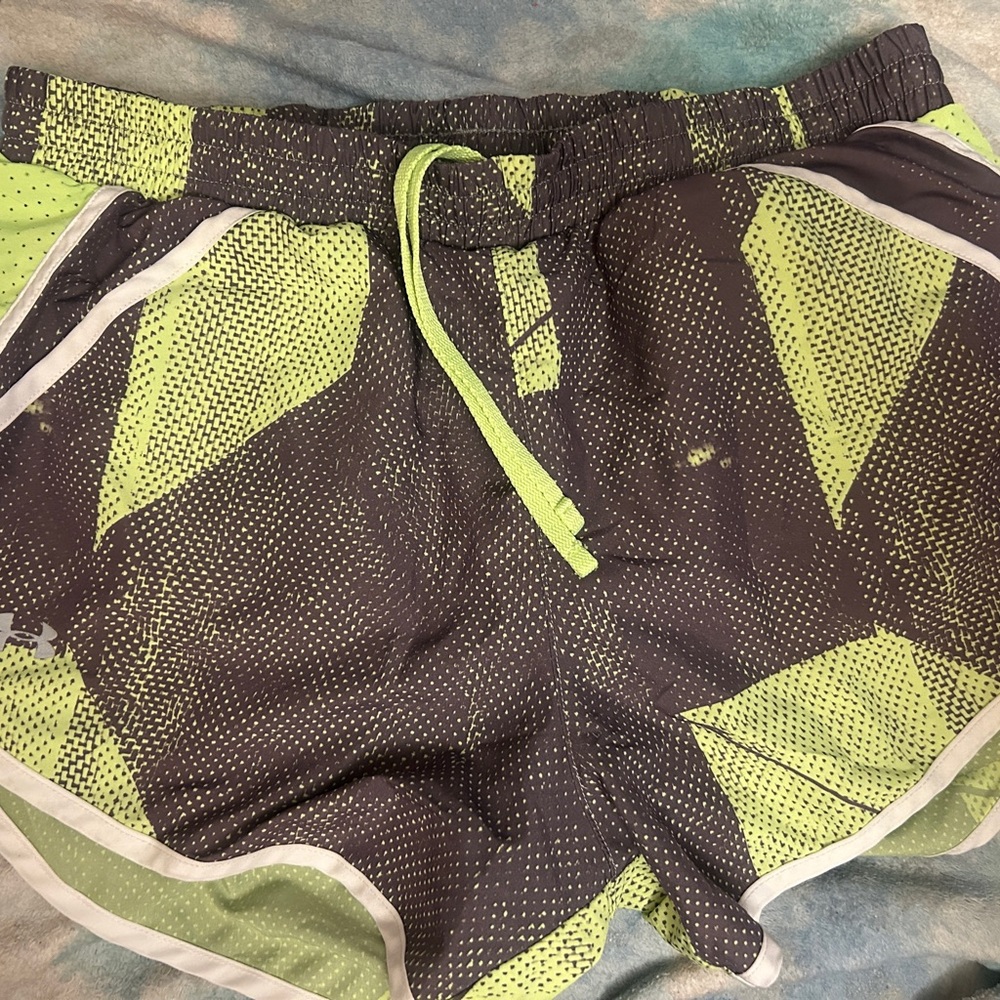 Under Armour Women's Lime and Black Athletic Shorts